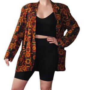 Vintage '80s SK & Company 100% Silk Oversize Abstract Statement Jacket Blazer 14